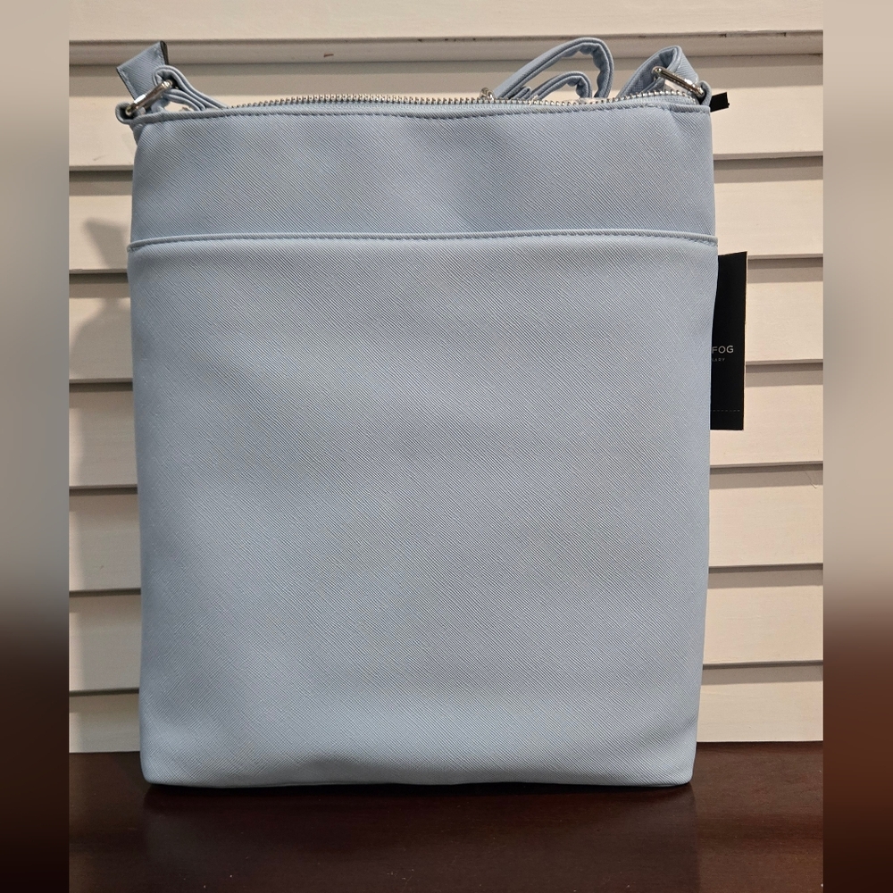 London Fog Sky Blue Large Crossbody Bag - Picture 6 of 13
